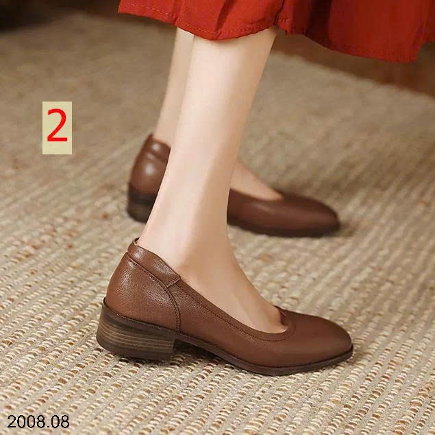 25HA2008.08 - GIÀY ĐẾ THẤP GÓT VUÔNG