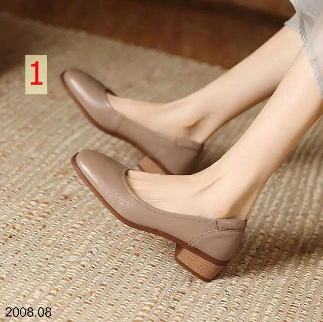 25HA2008.08 - GIÀY ĐẾ THẤP GÓT VUÔNG