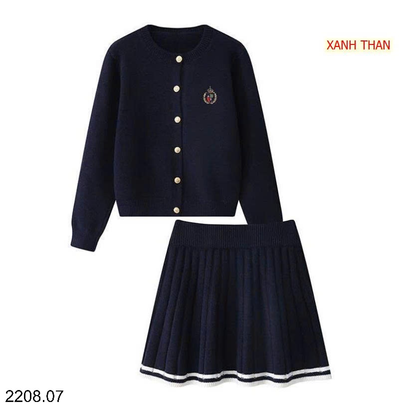 25HA2208.07 - SET ÁO KÈM CHÂN VÁY LEN SIÊU XINH