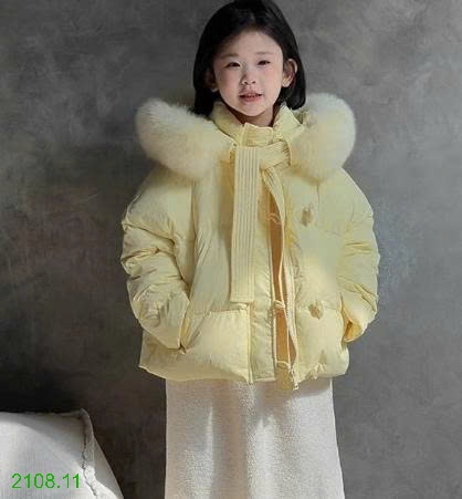25HA2108.11 - ÁO KHOÁC LÔNG VŨ CỔ LÔNG BÉ GÁI