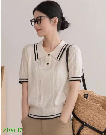 25HA2108.15 - ÁO LEN DỆT KIM POLO NỮ