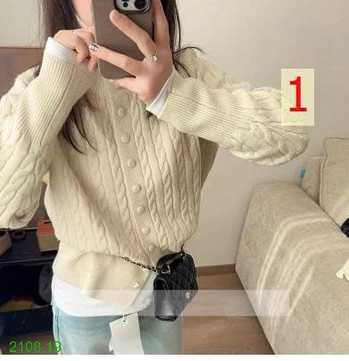 25HA2108.19 - ÁO CARDIGAN LEN VẶN THỪNG CỔ CAO