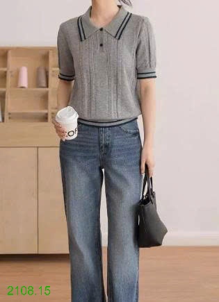 25HA2108.15 - ÁO LEN DỆT KIM POLO NỮ