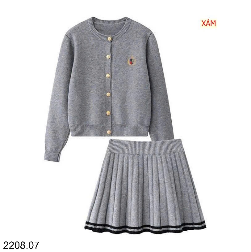 25HA2208.07 - SET ÁO KÈM CHÂN VÁY LEN SIÊU XINH