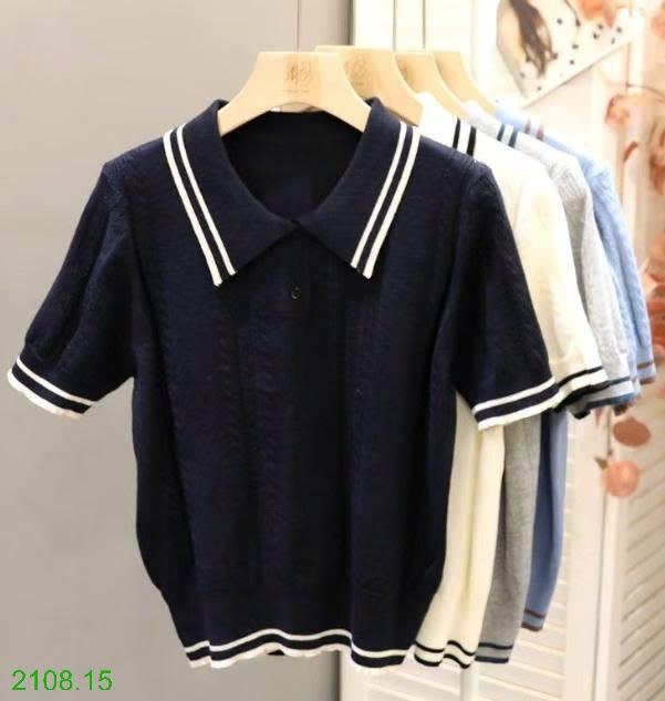 25HA2108.15 - ÁO LEN DỆT KIM POLO NỮ