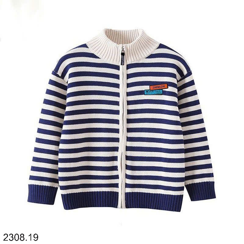 25HA2308.19 - ÁO KHOÁC LEN KẺ SIZE ĐẠI CHO BÉ