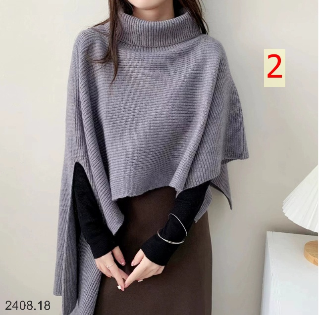25HA2408.18 - ÁO LEN KHĂN ỐNG CHOÀNG CỔ
