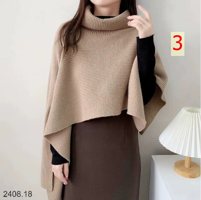 25HA2408.18 - ÁO LEN KHĂN ỐNG CHOÀNG CỔ