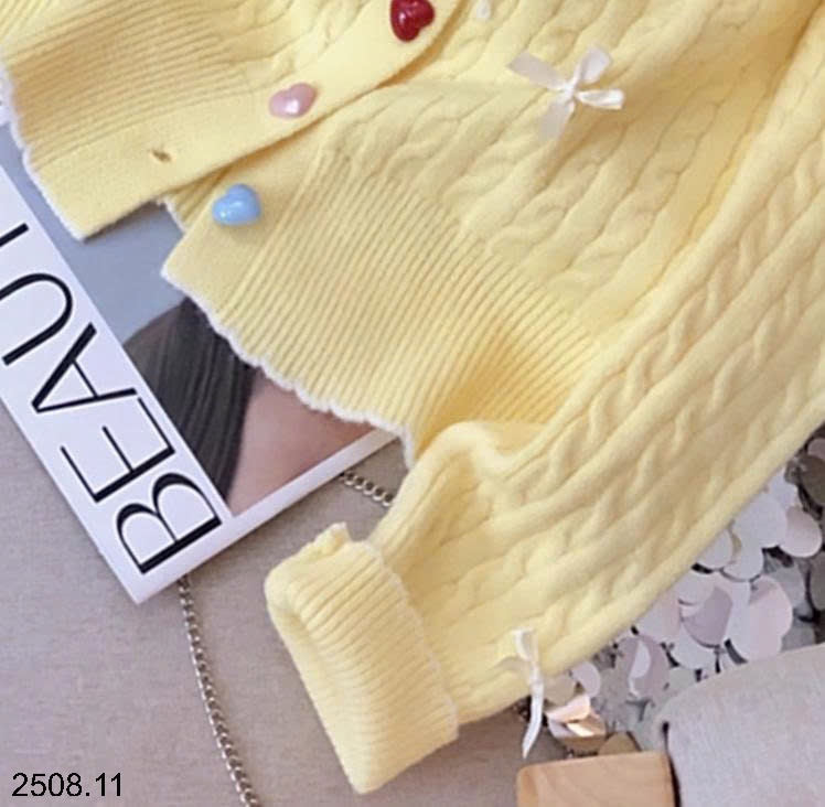 25HA2508.11 - ÁO CARDIGAN LEN ĐÍNH NƠ