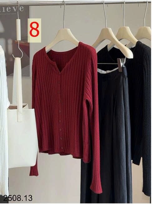 25HA2508.13 - ÁO CARDIGAN DỆT KIM GÂN CỔ V NHÀ ANNA