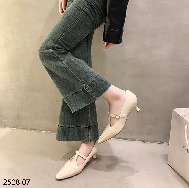 25HA2508.07 - GIÀY CAO GÓT MŨI NHỌN ĐẾ THẤP