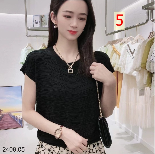 25HA2408.05 - ÁO LEN DỆT KIM CỘC TAY CHO NỮ