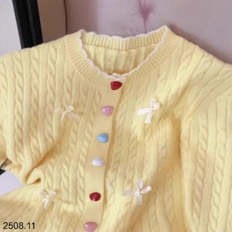 25HA2508.11 - ÁO CARDIGAN LEN ĐÍNH NƠ