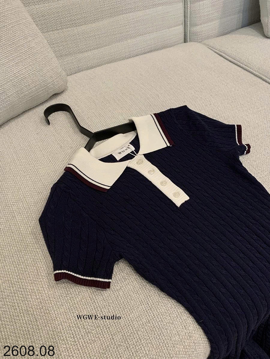 25HA2608.08 - VÁY LEN BODY CỔ POLO NHÀ WGWE