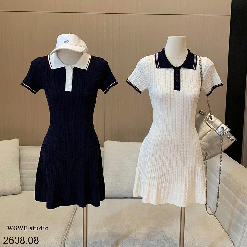25HA2608.08 - VÁY LEN BODY CỔ POLO NHÀ WGWE