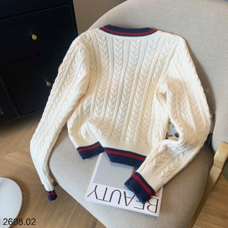 25HA2608.02 - ÁO CARDIGAN LEN CỔ V NỮ