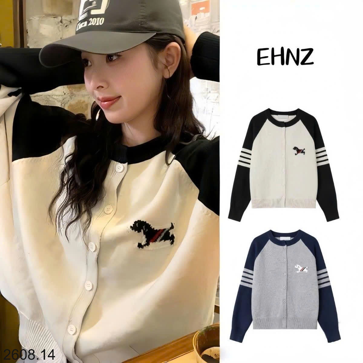 25HA2608.14 - ÁO LEN HÌNH CÚN CARDIGAN NỮ