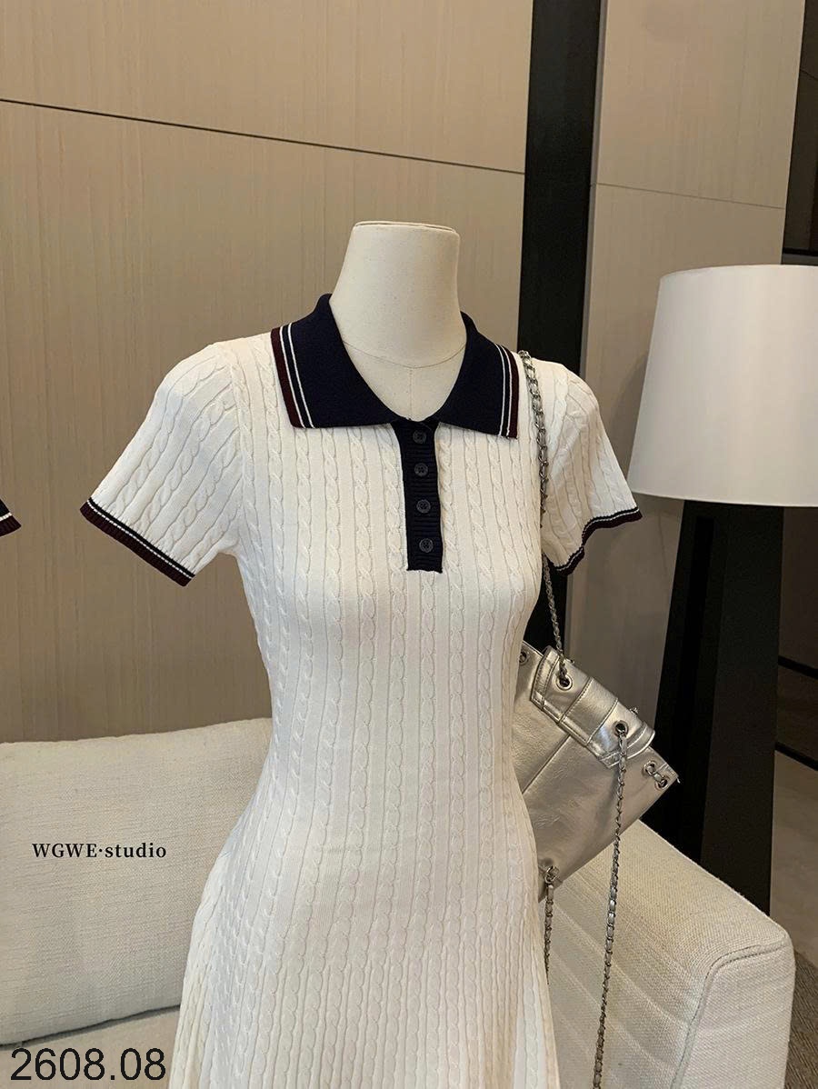 25HA2608.08 - VÁY LEN BODY CỔ POLO NHÀ WGWE