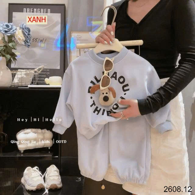 25HA2608.12 - BỘ NỈ CÚN DỄ THƯƠNG CHO BÉ