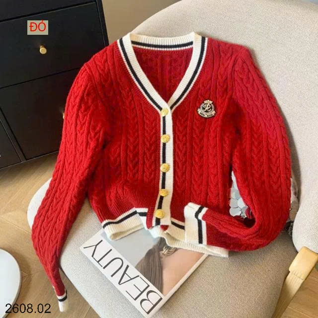 25HA2608.02 - ÁO CARDIGAN LEN CỔ V NỮ