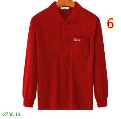 25HA2708.13 - POLO TRƠN MÀU DÀI TAY TRUNG NIÊN