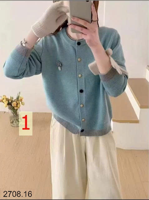25HA2708.16 - CARDIGAN LEN PHỐI VIỀN
