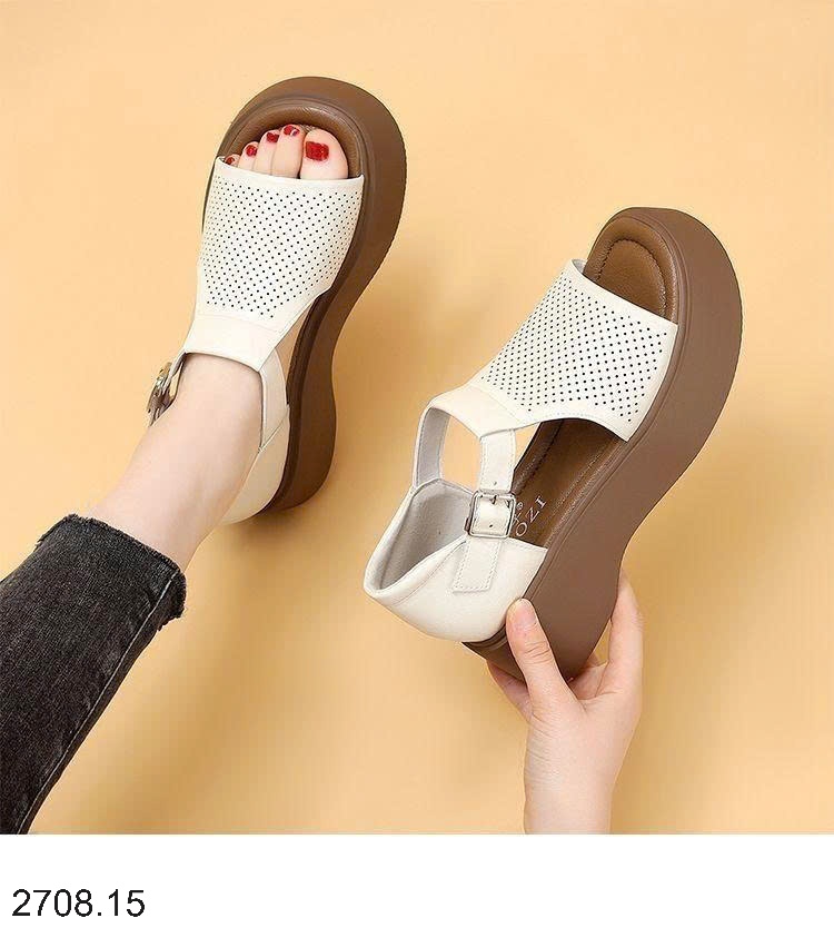 25HA2708.15 - SANDAL HỞ MŨI KHUY CÀI THOÁNG KHÍ