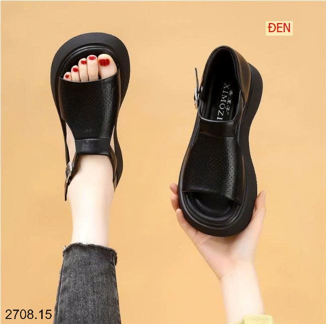 25HA2708.15 - SANDAL HỞ MŨI KHUY CÀI THOÁNG KHÍ