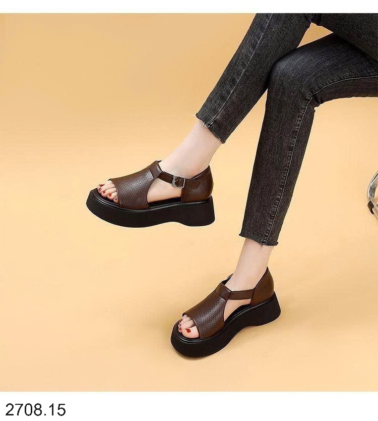 25HA2708.15 - SANDAL HỞ MŨI KHUY CÀI THOÁNG KHÍ