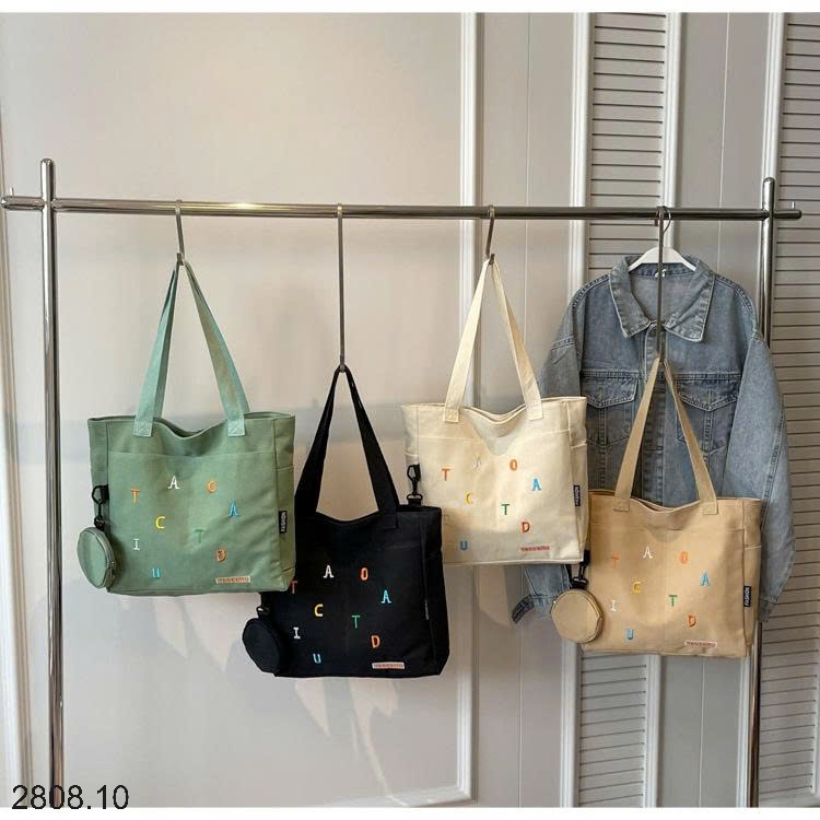 25HA2808.10 - TÚI TOTE THÊU CHỮ