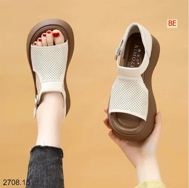 25HA2708.15 - SANDAL HỞ MŨI KHUY CÀI THOÁNG KHÍ