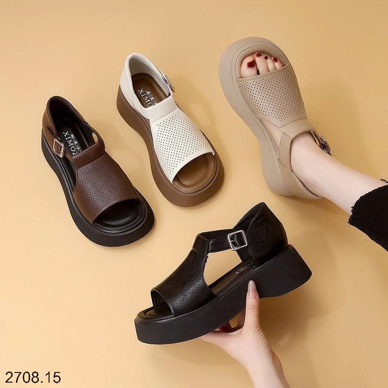 25HA2708.15 - SANDAL HỞ MŨI KHUY CÀI THOÁNG KHÍ