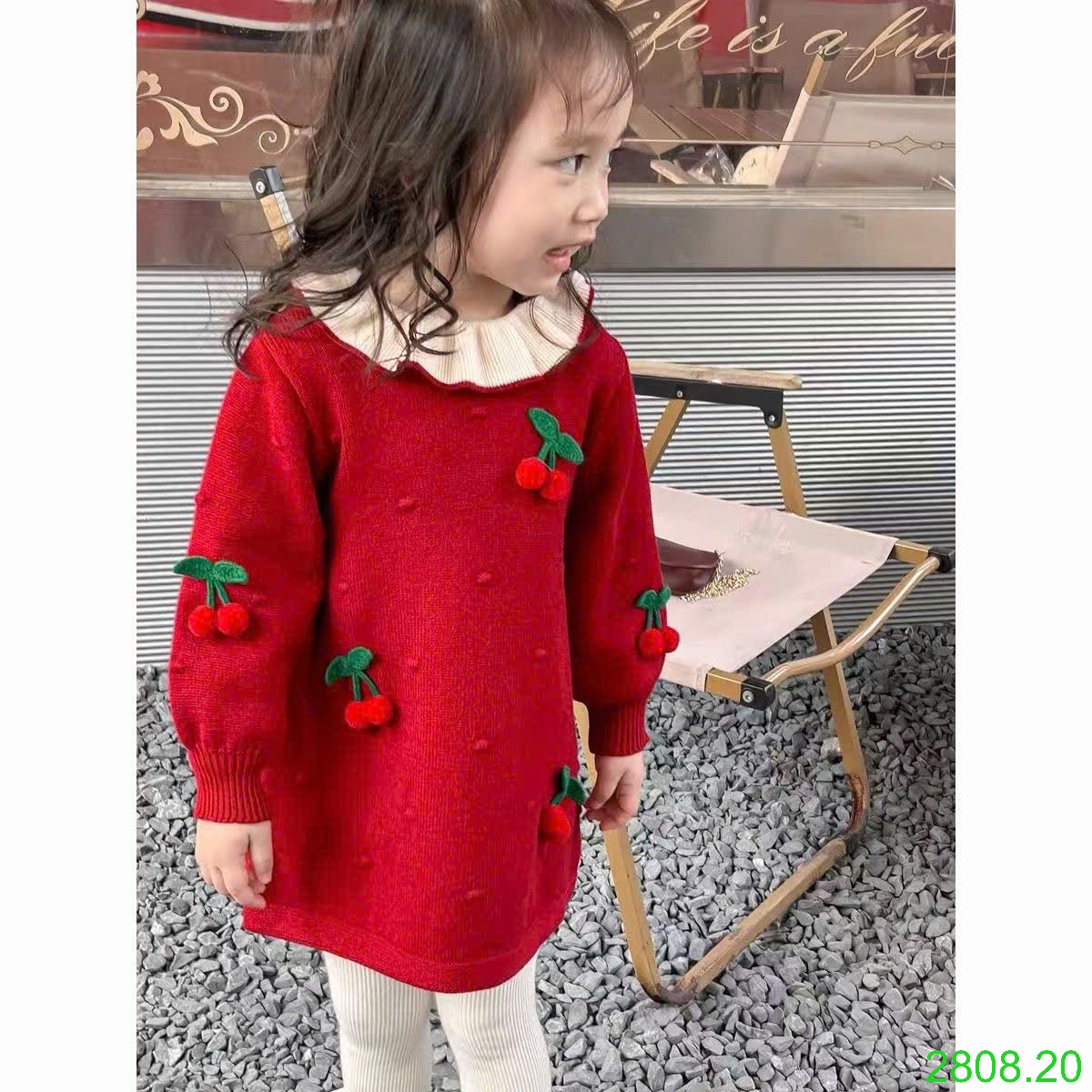 25HA2808.20 - VÁY ĐỎ CHERRY DÂU TÂY DỄ THƯƠNG BÉ GÁI