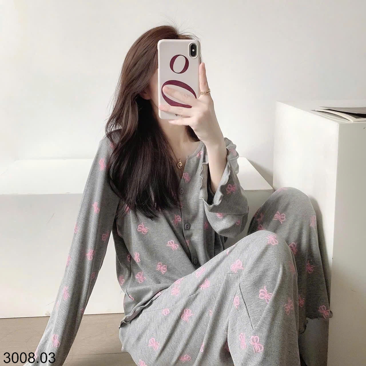 25HA3008.03 - BỘ THU ĐÔNG TĂM MẶC NHÀ CHO NỮ