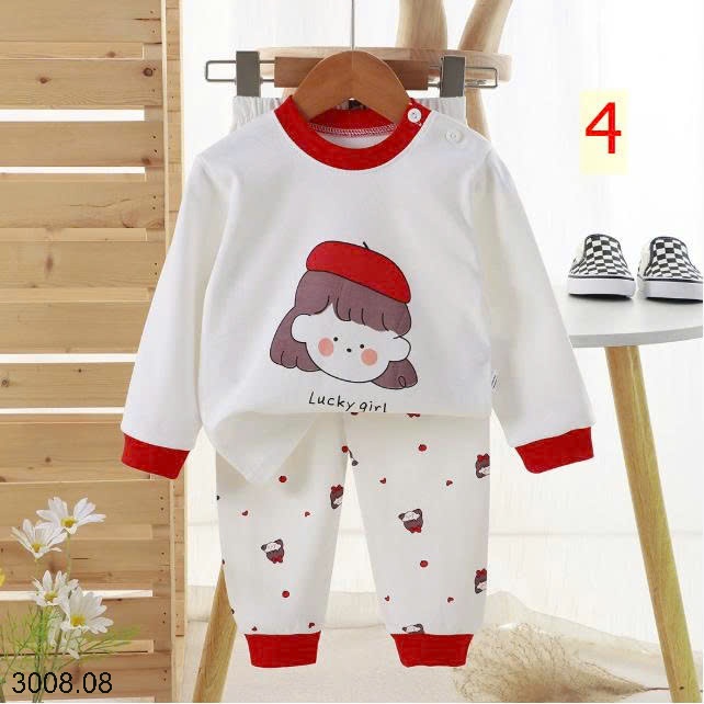 25HA3008.08 - SET 2 BỘ THU ĐÔNG MẶC NHÀ HOẠT HÌNH CHO BÉ YÊU