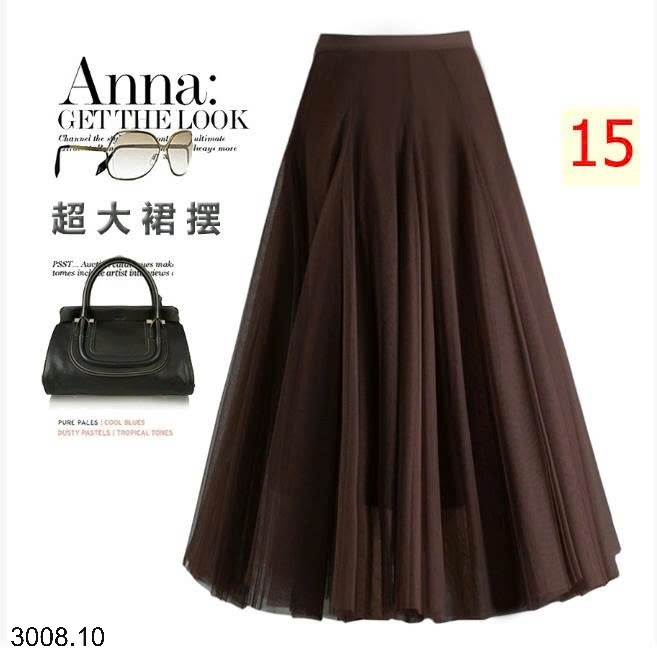 25HA3008.10 - CHÂN VÁY VOAN XẾP LY ANNA