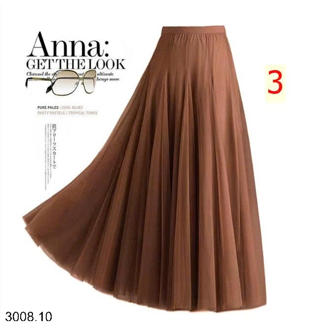 25HA3008.10 - CHÂN VÁY VOAN XẾP LY ANNA