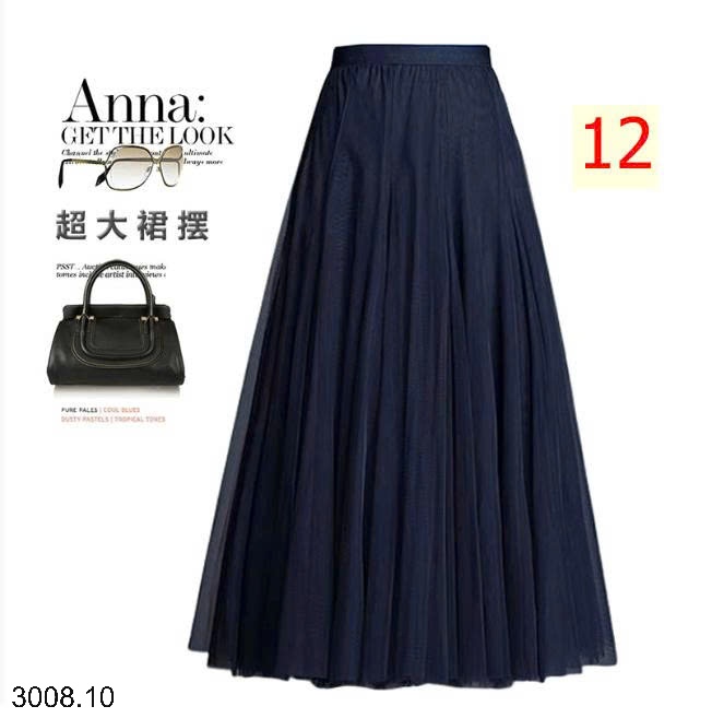 25HA3008.10 - CHÂN VÁY VOAN XẾP LY ANNA