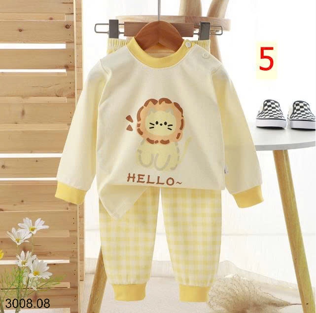 25HA3008.08 - SET 2 BỘ THU ĐÔNG MẶC NHÀ HOẠT HÌNH CHO BÉ YÊU
