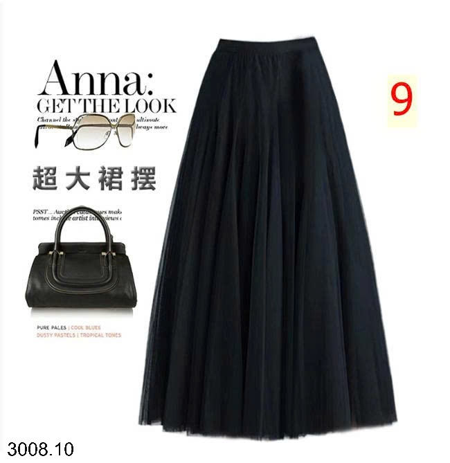 25HA3008.10 - CHÂN VÁY VOAN XẾP LY ANNA
