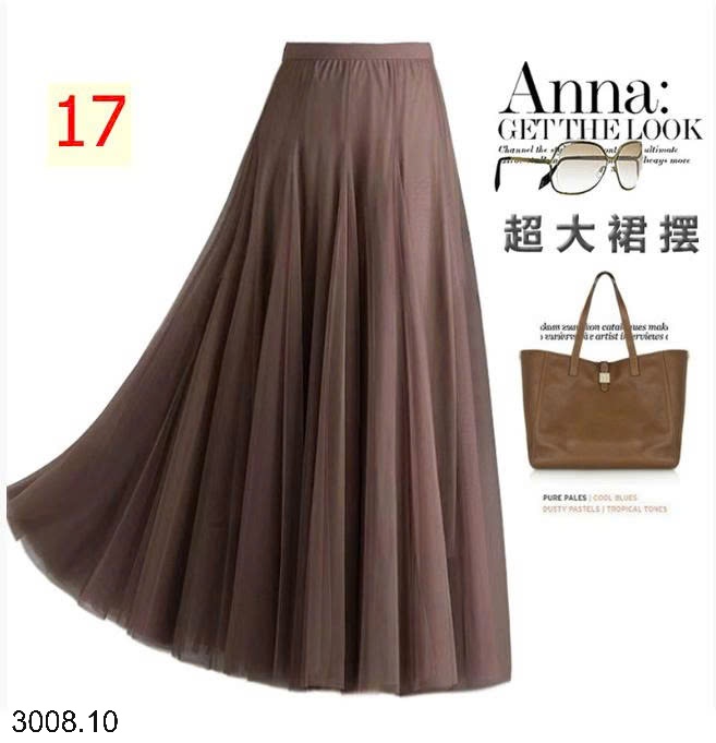 25HA3008.10 - CHÂN VÁY VOAN XẾP LY ANNA