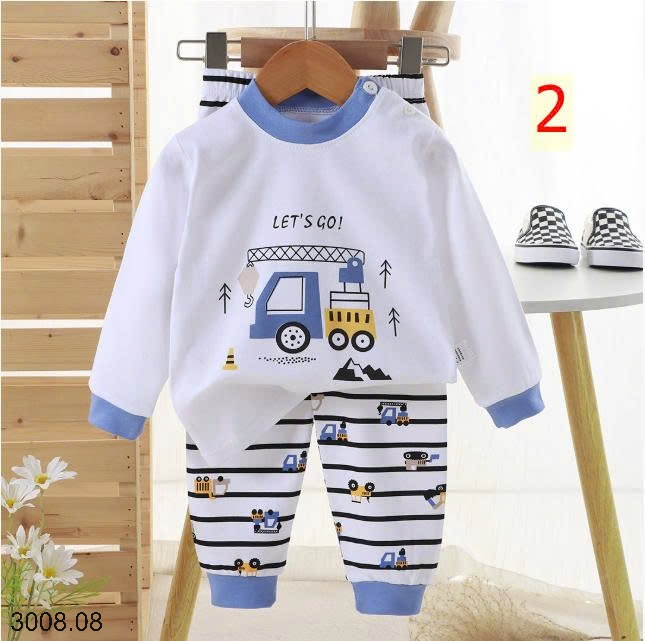 25HA3008.08 - SET 2 BỘ THU ĐÔNG MẶC NHÀ HOẠT HÌNH CHO BÉ YÊU