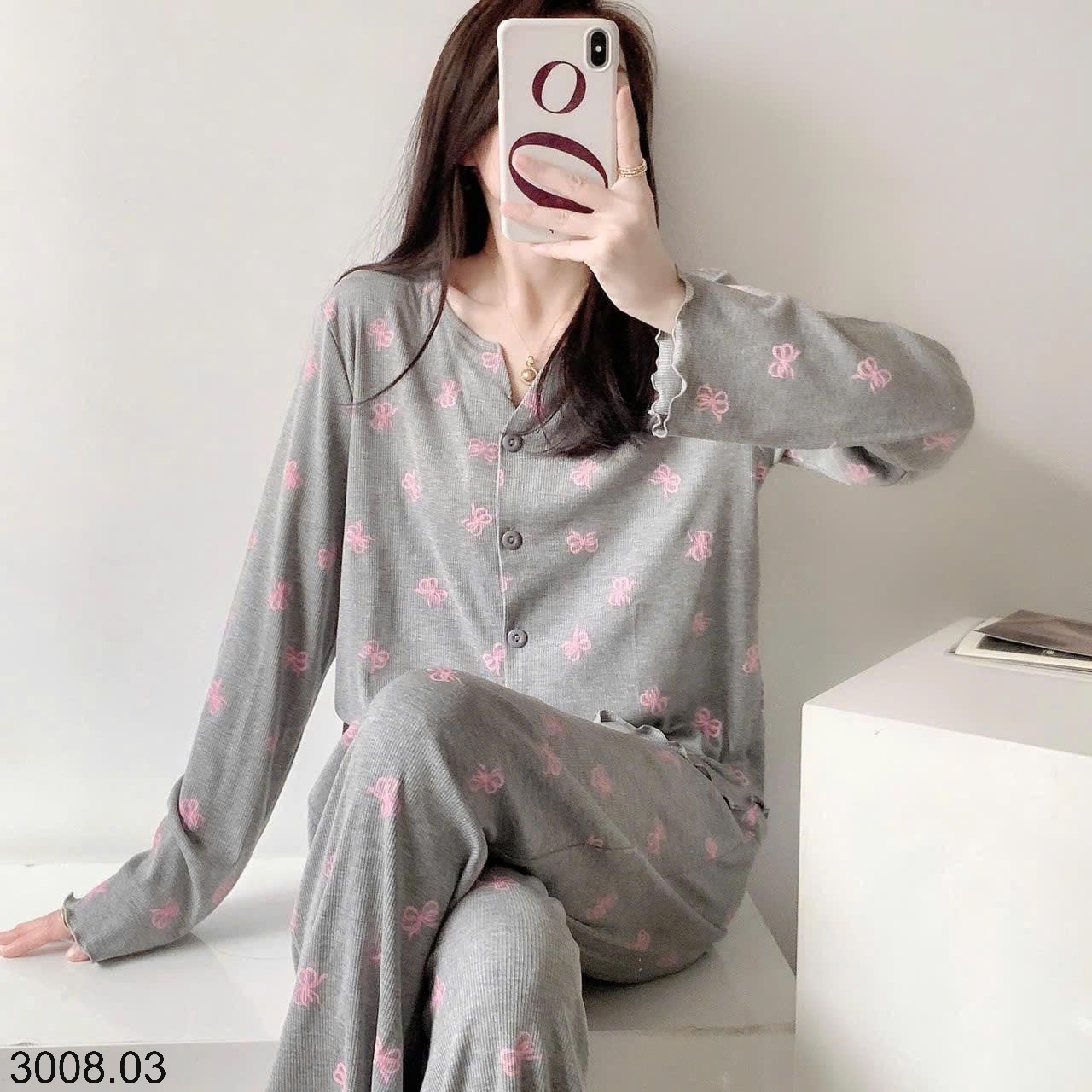 25HA3008.03 - BỘ THU ĐÔNG TĂM MẶC NHÀ CHO NỮ