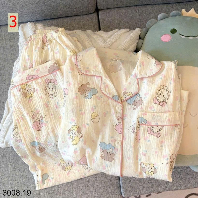 25HA3008.19 - BỘ PIZAMA NHĂN MẶC NHÀ
