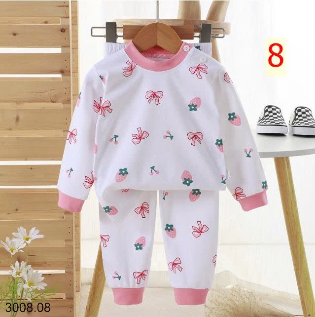 25HA3008.08 - SET 2 BỘ THU ĐÔNG MẶC NHÀ HOẠT HÌNH CHO BÉ YÊU