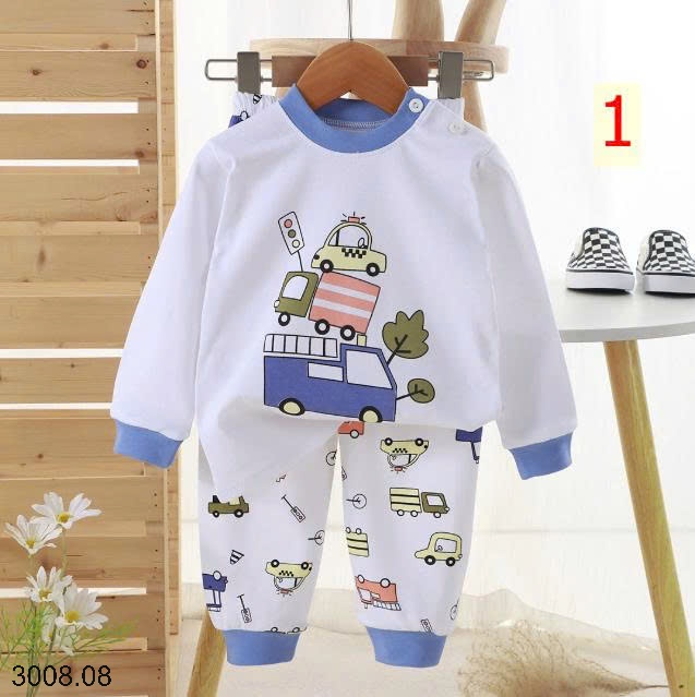25HA3008.08 - SET 2 BỘ THU ĐÔNG MẶC NHÀ HOẠT HÌNH CHO BÉ YÊU