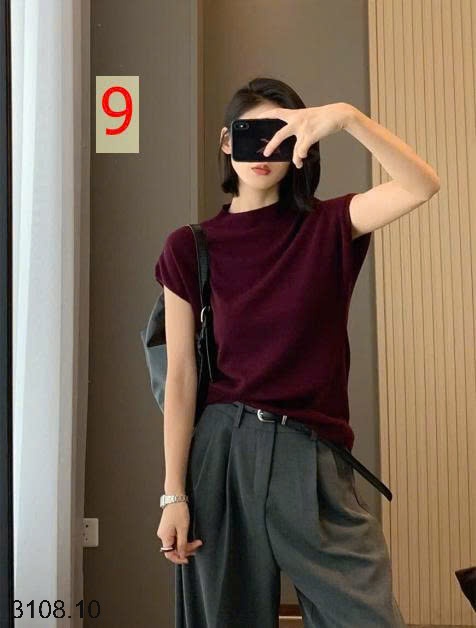 25HA3108.10 - ÁO LEN NỮ CỔ LỌ CỘC TAY INBLUE