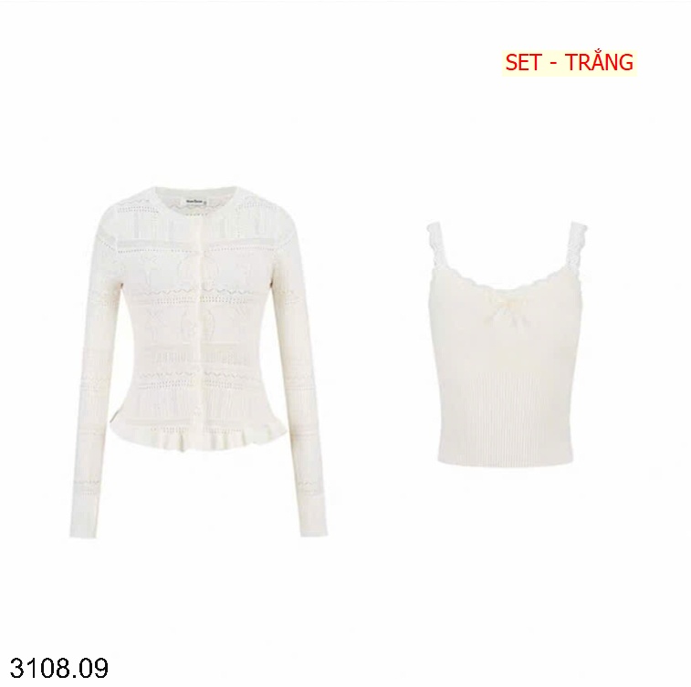 25HA3108.09 - SET ÁO LEN 2 CHI TIẾT MOSES QUEEN