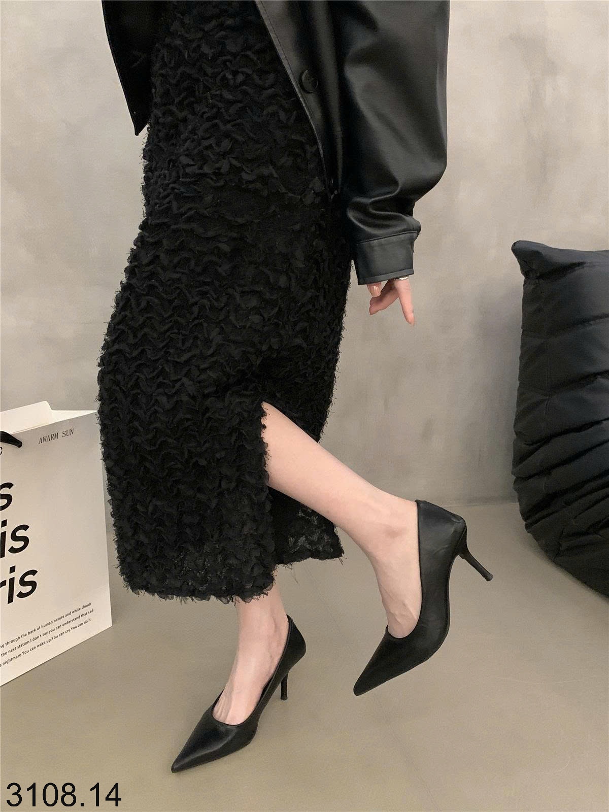 25HA3108.14 - GIÀY CAO GÓT MŨI NHỌN
