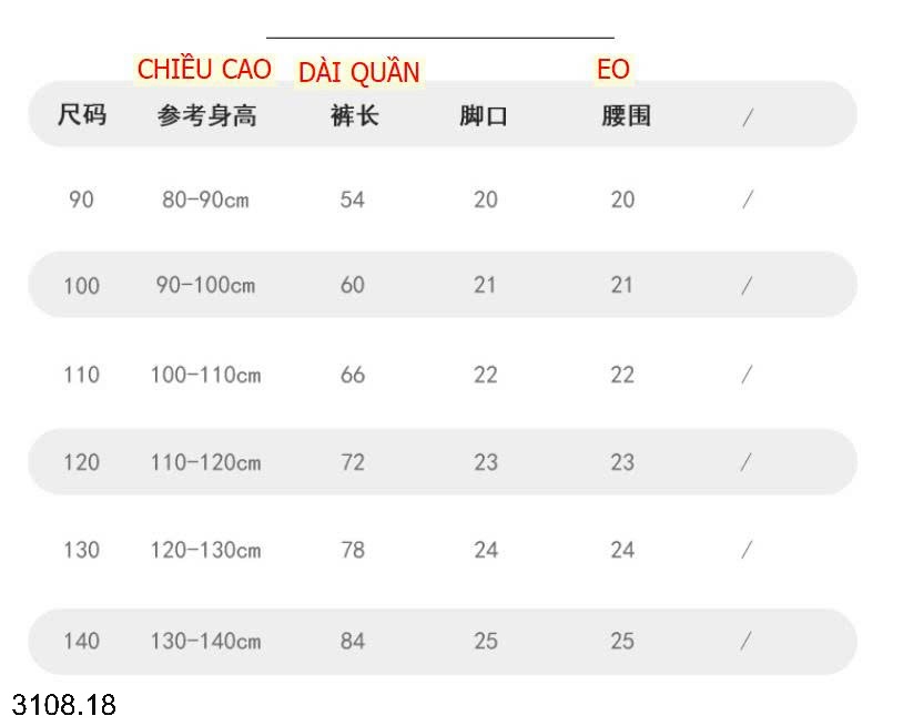 25HA3108.18 - QUẦN TÚI HỘP BÉ GÁI – PREMIUM
